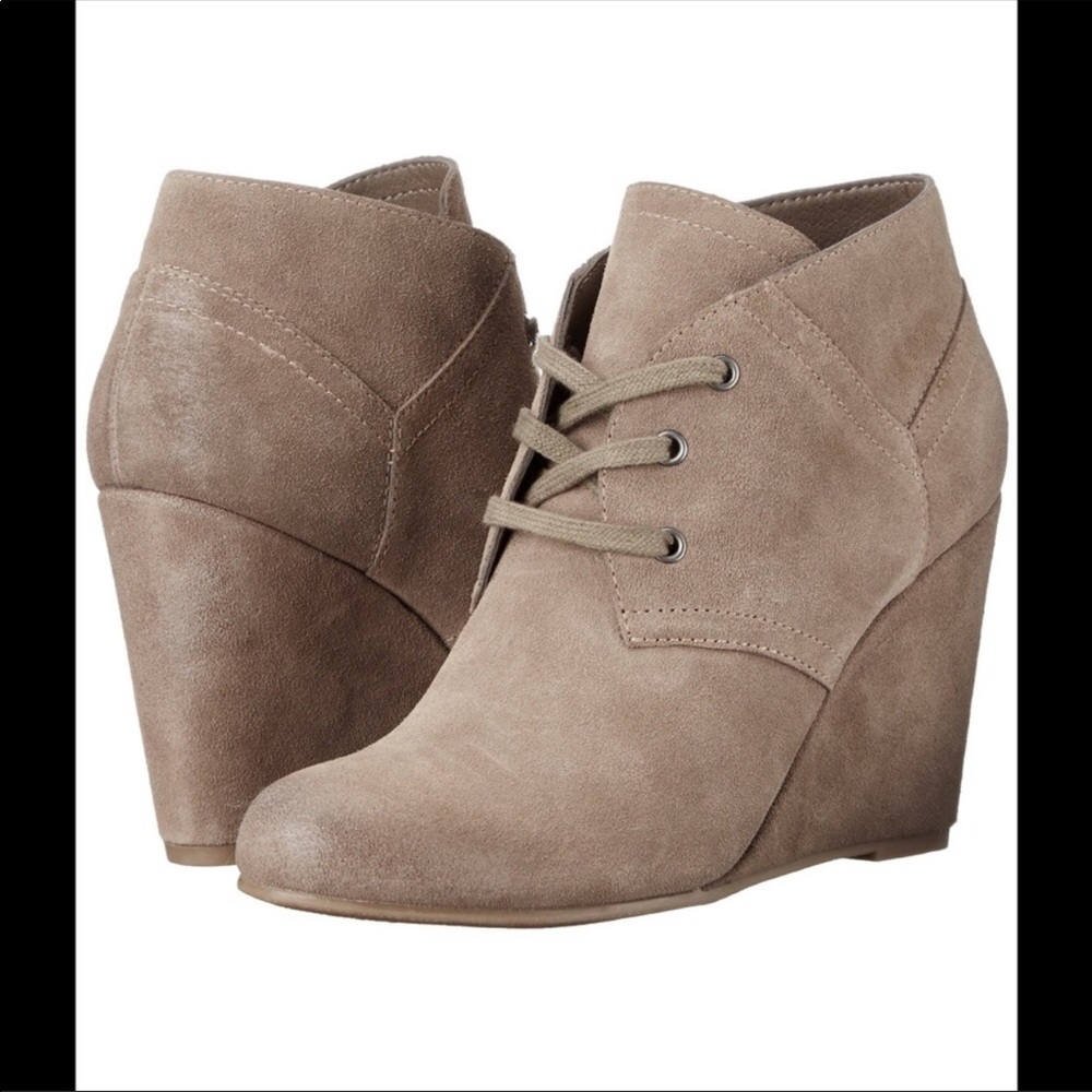 Dolce Vita Suede Wedge Lace-up Booties